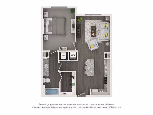 1 Bed • 1 Bath 2133 floor plan